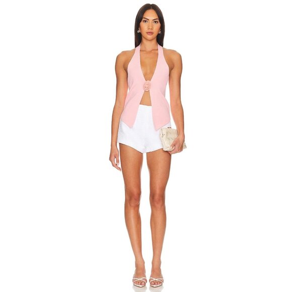 MORE TO COME Dixie Halter Top in Light Pink New Womens Sleeveless Knit - Picture 9 of 12